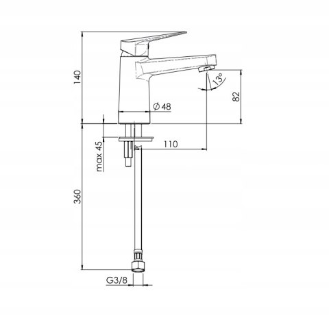 Bateria umywalkowa stojąca Vigour ONE chrom