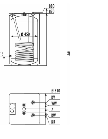 PODGRZEWACZ CWU COSMO CSTS 120 BIAŁY DO KOTŁÓW WISZĄCYCH