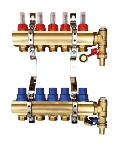 ROZDZIELACZ DO PODŁOGÓWKI OPTIUM 5 OBWODÓW Z ROTAMETRAMI I ZAWORAMI TWEETOP