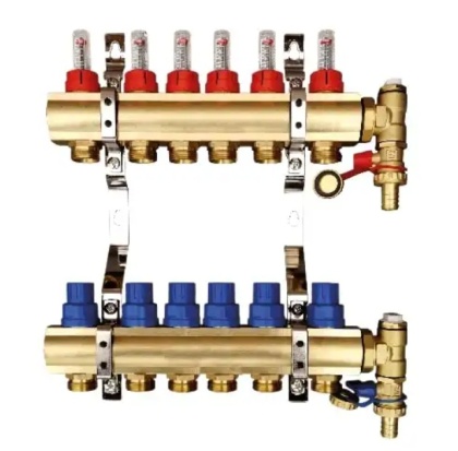ROZDZIELACZ DO PODŁOGÓWKI OPTIUM 6 OBWODÓW Z ROTAMETRAMI I ZAWORAMI TWEETOP