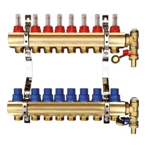ROZDZIELACZ DO PODŁOGÓWKI OPTIUM 8 OBWODÓW Z ROTAMETRAMI I ZAWORAMI TWEETOP