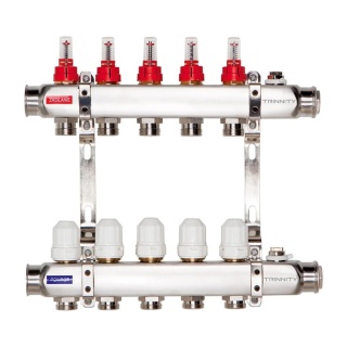 ROZDZIELACZ INOX K50 5 SEKCJI OBWODÓW Z ROTAMETRAMI TRINNITY  