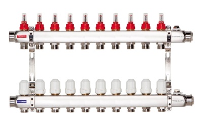 ROZDZIELACZ INOX K50 10 SEKCJI OBWODÓW Z ROTAMETRAMI TRINNITY  