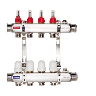 ROZDZIELACZ INOX K50 4 SEKCJE OBWODY Z ROTAMETRAMI TRINNITY  