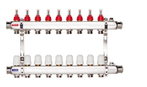 ROZDZIELACZ INOX K50 9 SEKCJI OBWODÓW Z ROTAMETRAMI TRINNITY  