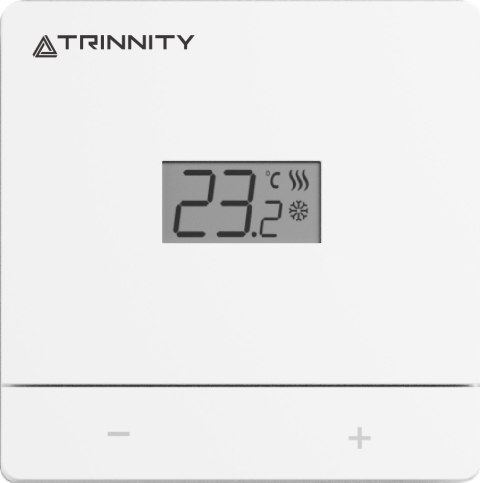 Regulator temperatury TRINNITY natynkowy BATERYJNY lub 230V kolor BIAŁY