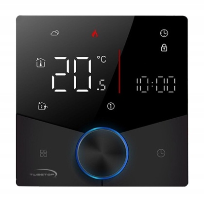 TERMOSTAT TSH 001 WIFI + PRZEWODOWY CZARNY TWEETOP