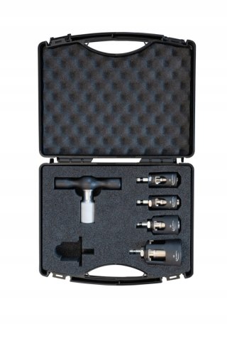 ZESTAW KALIBRATORÓW POD WIERTARKĘ Z UCHWYTEM W WALIZCE 16-20-25-32