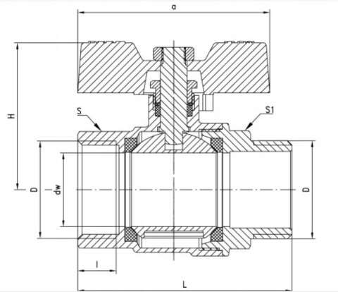 Zawór kulowy Valvex 1/2'' 1452830 motylek