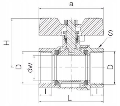 Zawór kulowy Valvex 3/4'' 1453510 motylek