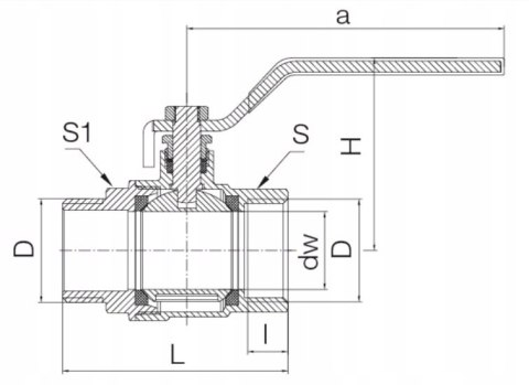 Zawór kulowy Valvex 3/4'' 1453810 rączka